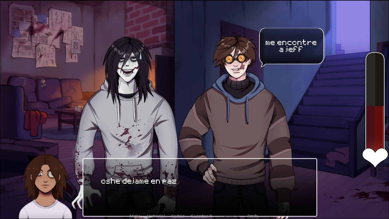 Creepy Dates - character close-up and dialogue choice