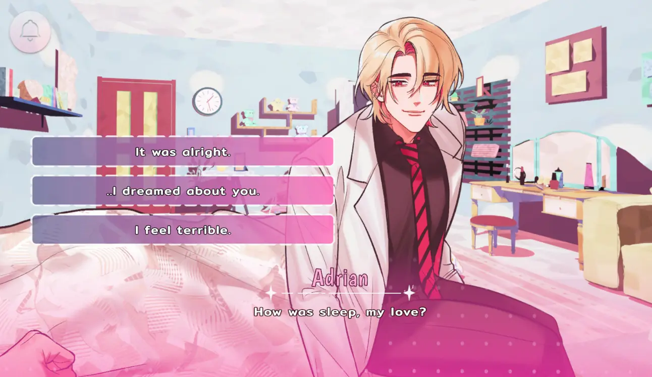 Helping Your Boyfriend - a bedroom conversation with three response buttons