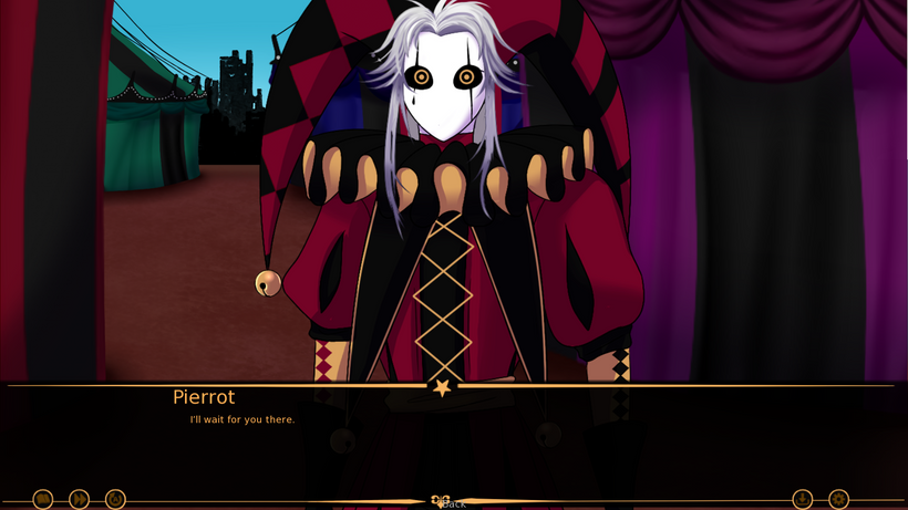 The twisted carnival atmosphere inside The Freak Circus visual novel